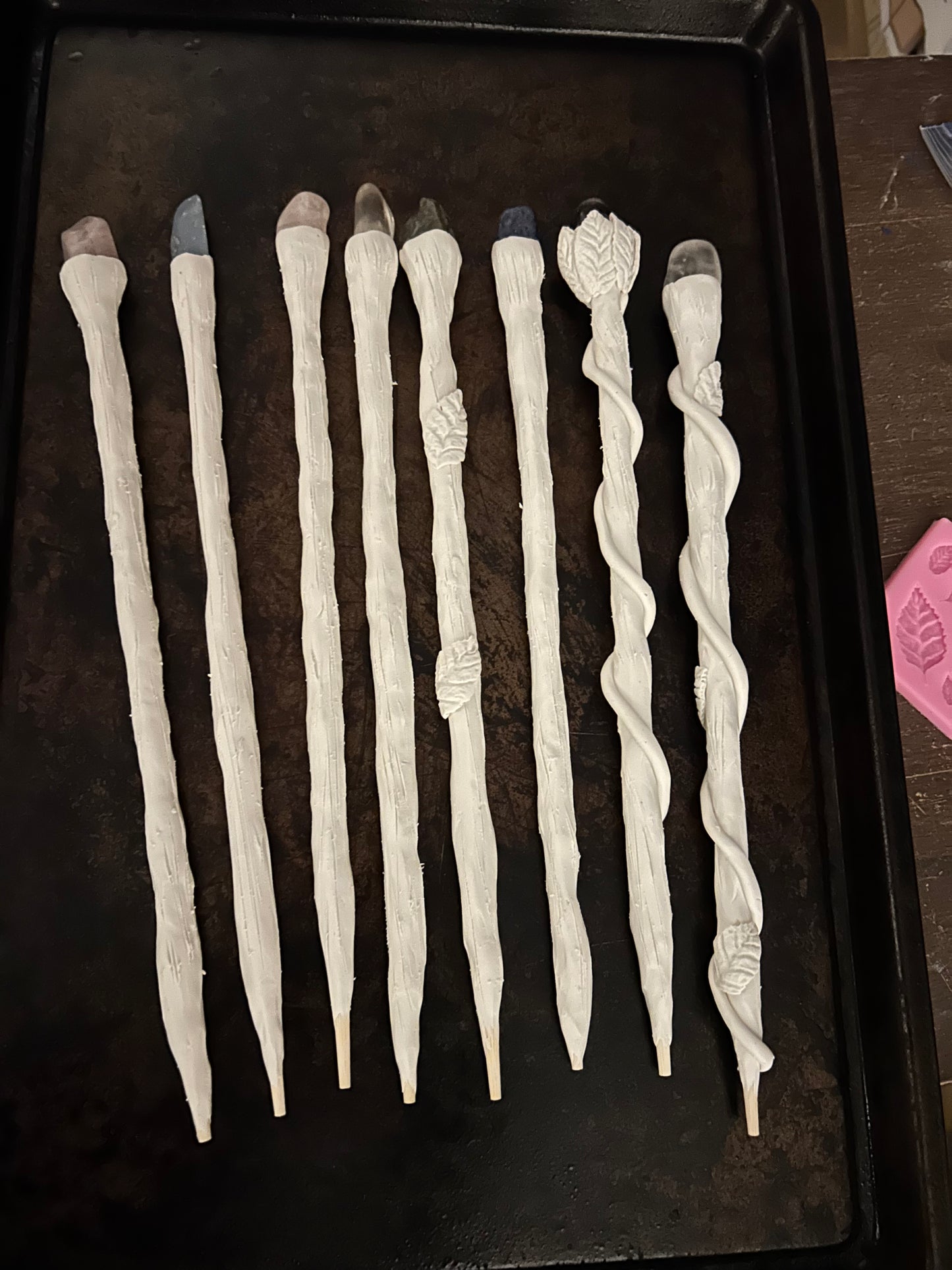 Custom wands party prop natural stones