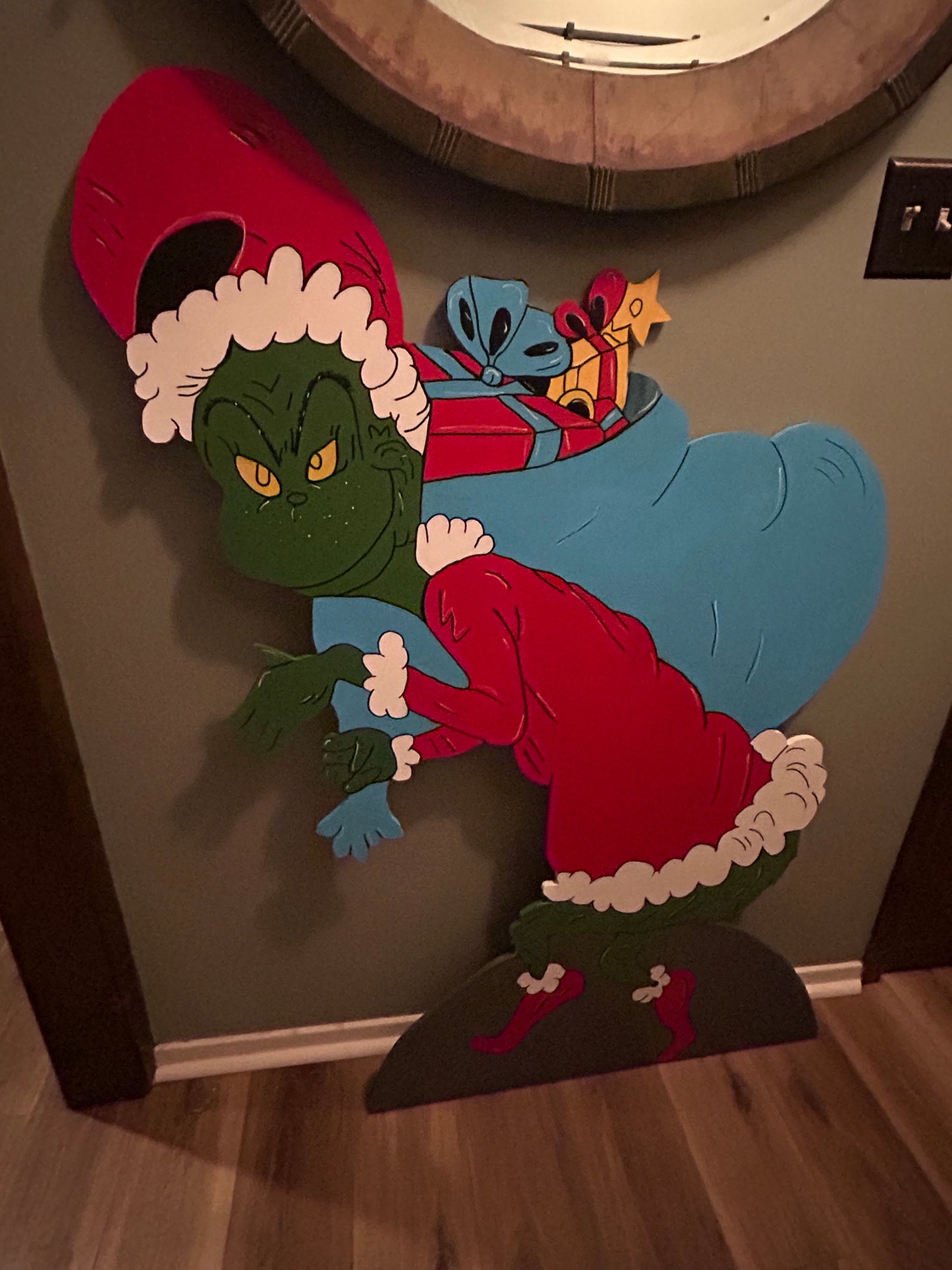 Vintage style Christmas grinch display
