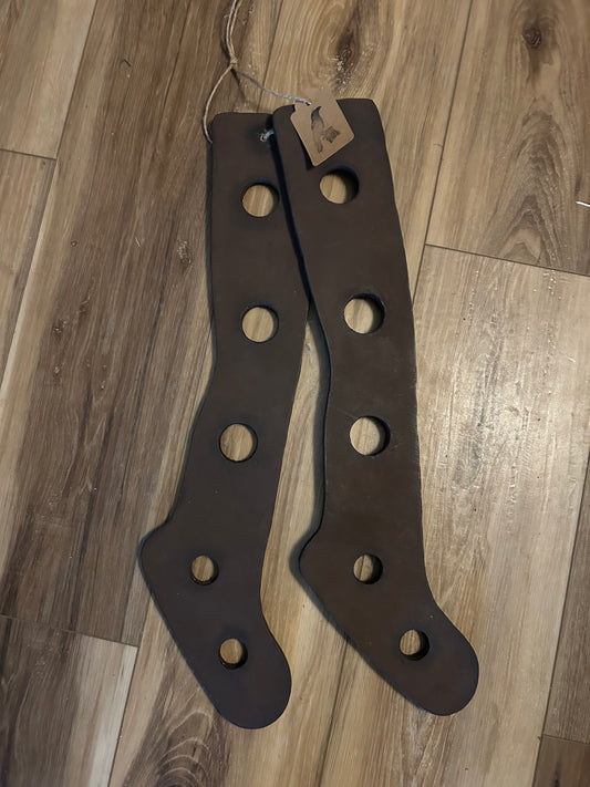 Antique Wooden Pair Stocking Stretchers Forms For Drying Long Socks - Primitive Laundry Farmhouse Decor.