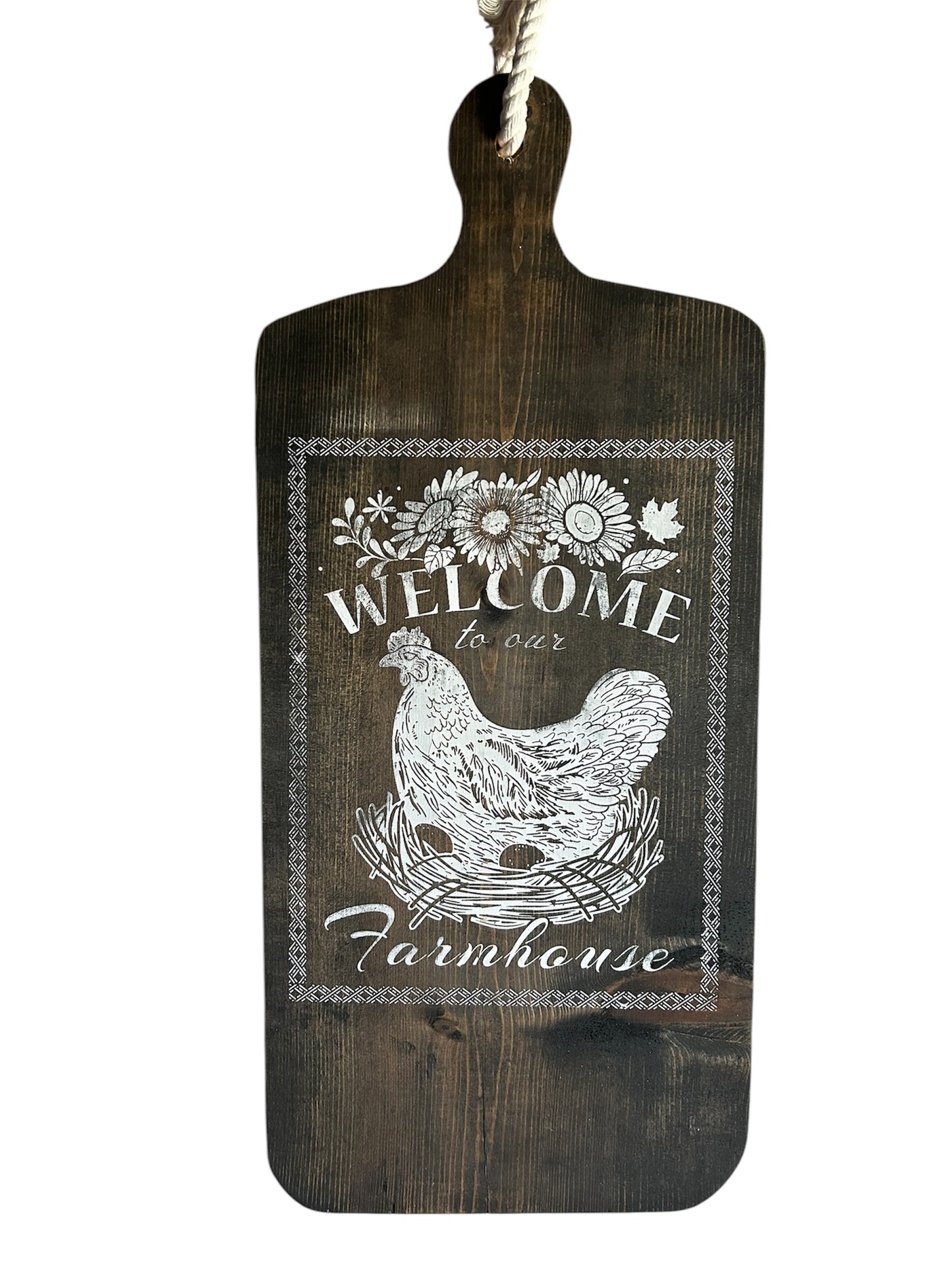 Rustic Farmhouse welcome Hen cutting boards