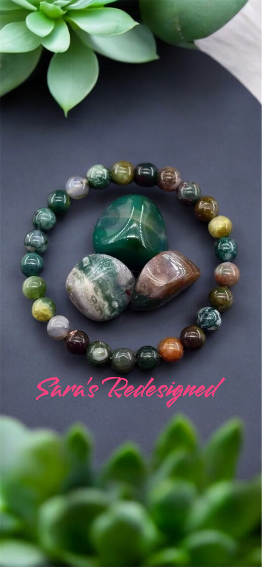 Natural Indian agate gemstone bracelet