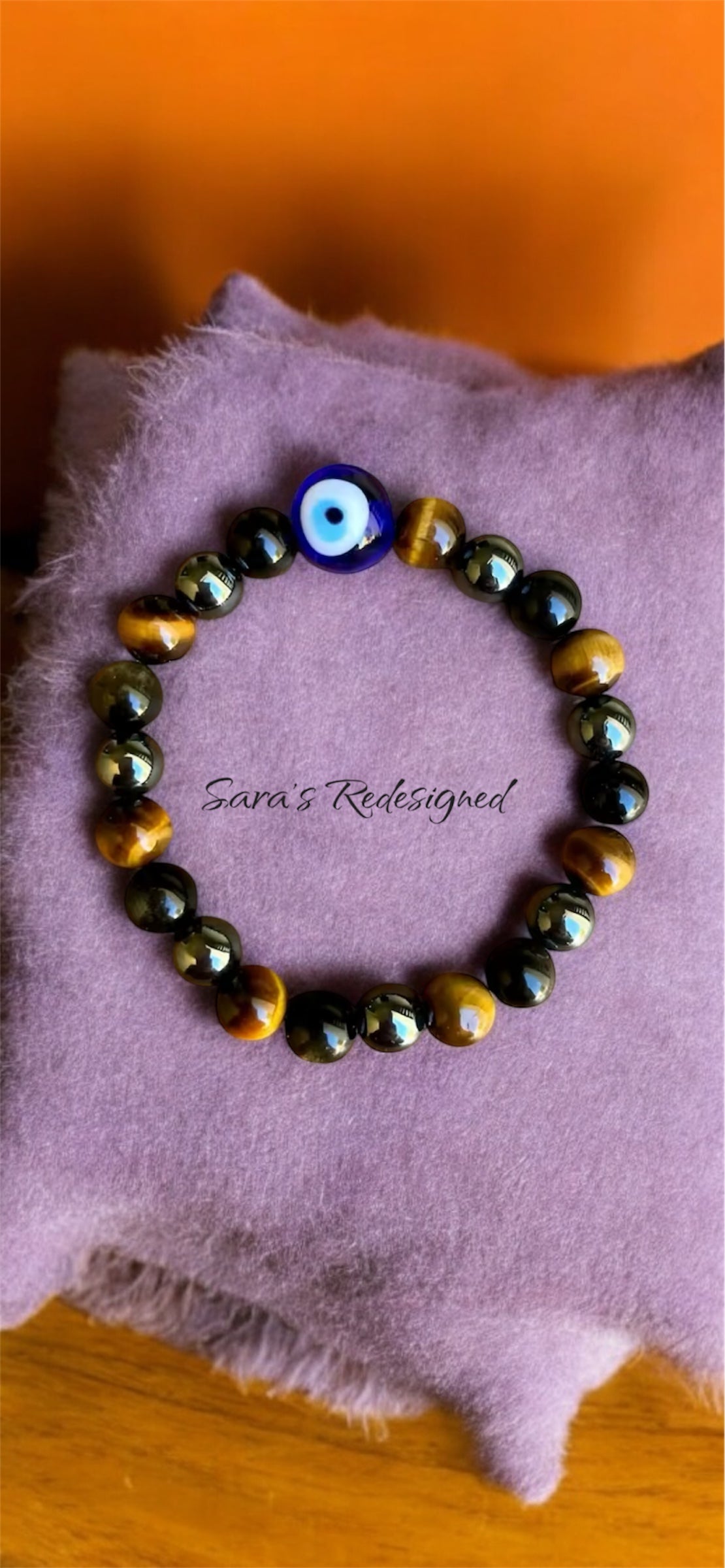 Evil Eye Triple Protection Bracelet Tiger Eye Hematite Obsidian Protection Bracelet