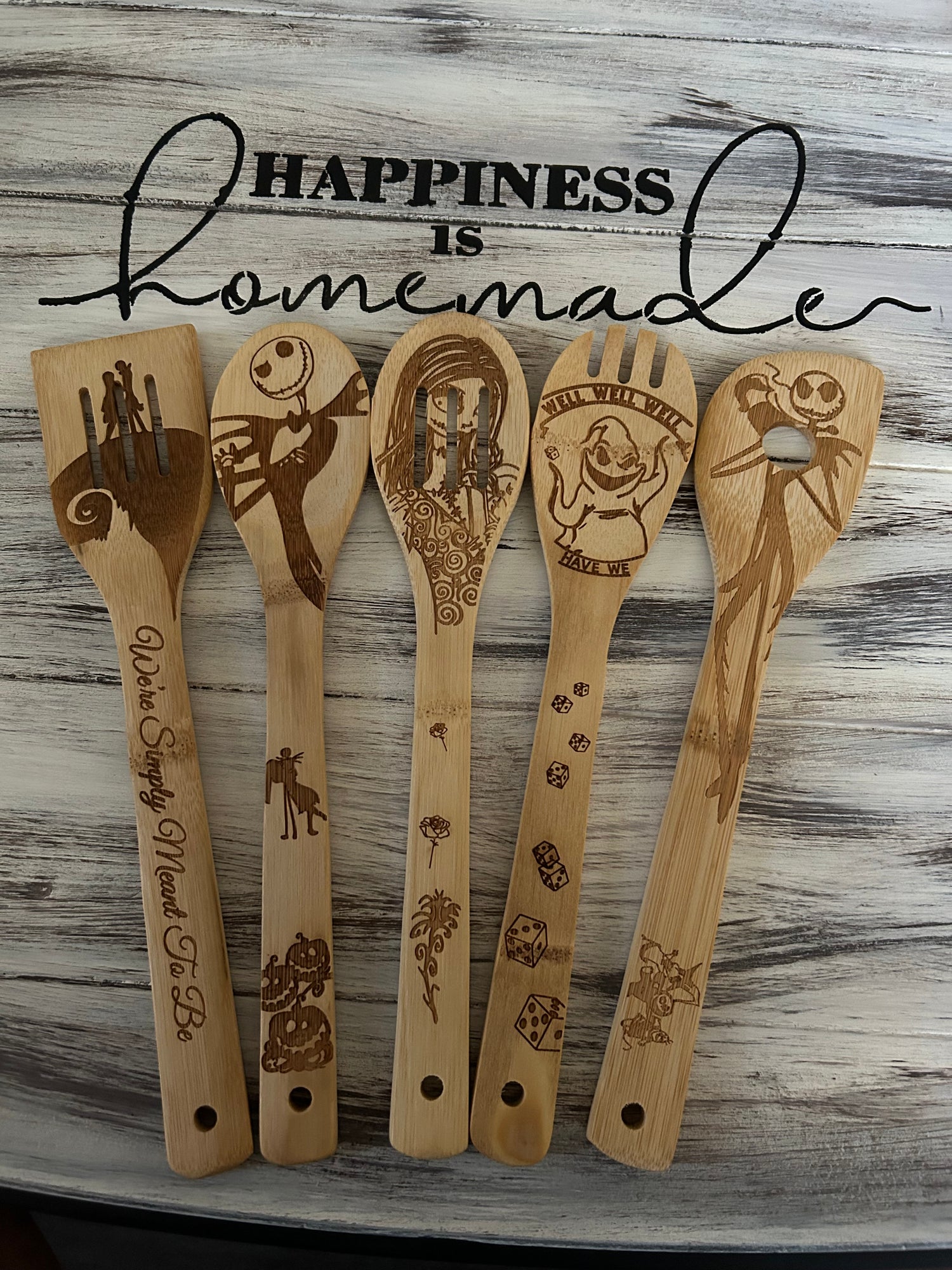 Custom kitchen utensils and cutting boards