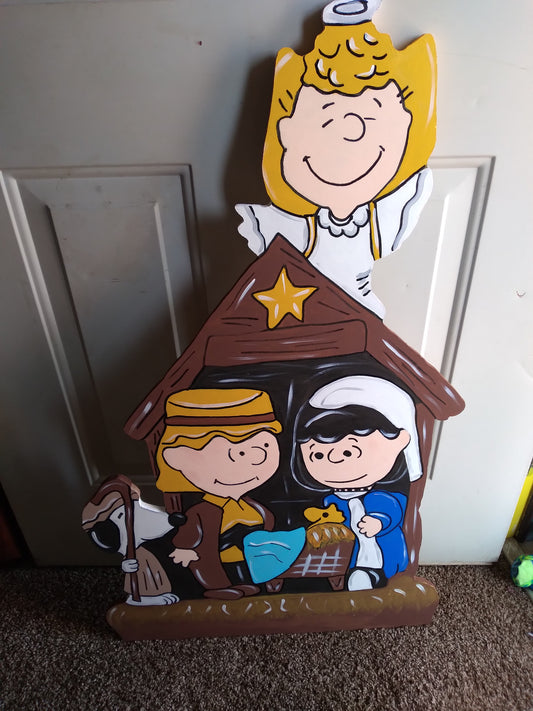 Peanuts Nativity scene 38 in tall