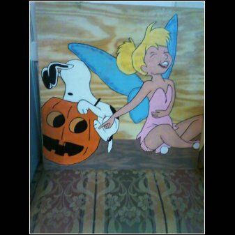 Tinker bell meets Snoopy Halloween display