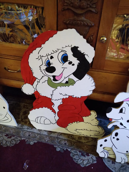 101 Dalmatians puppy lucky Christmas display in Santa suit