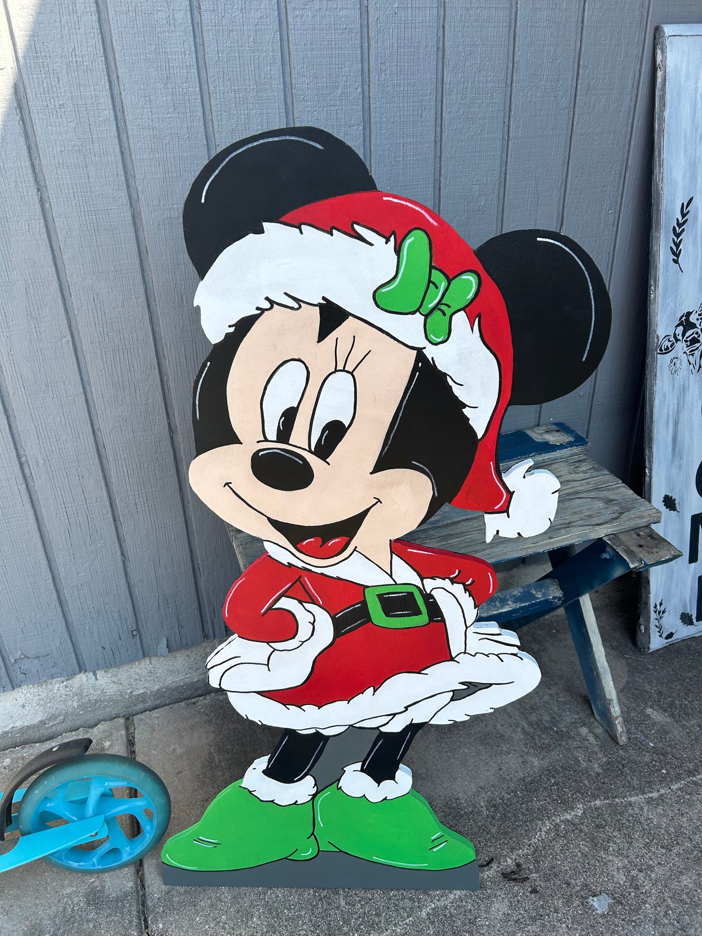 Minnie Mouse Mrs Santa Claus Christmas display