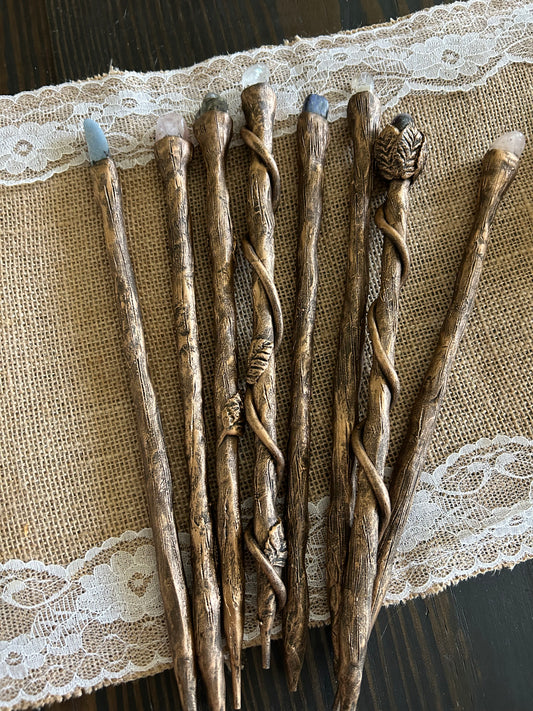 Custom wands party prop natural stones