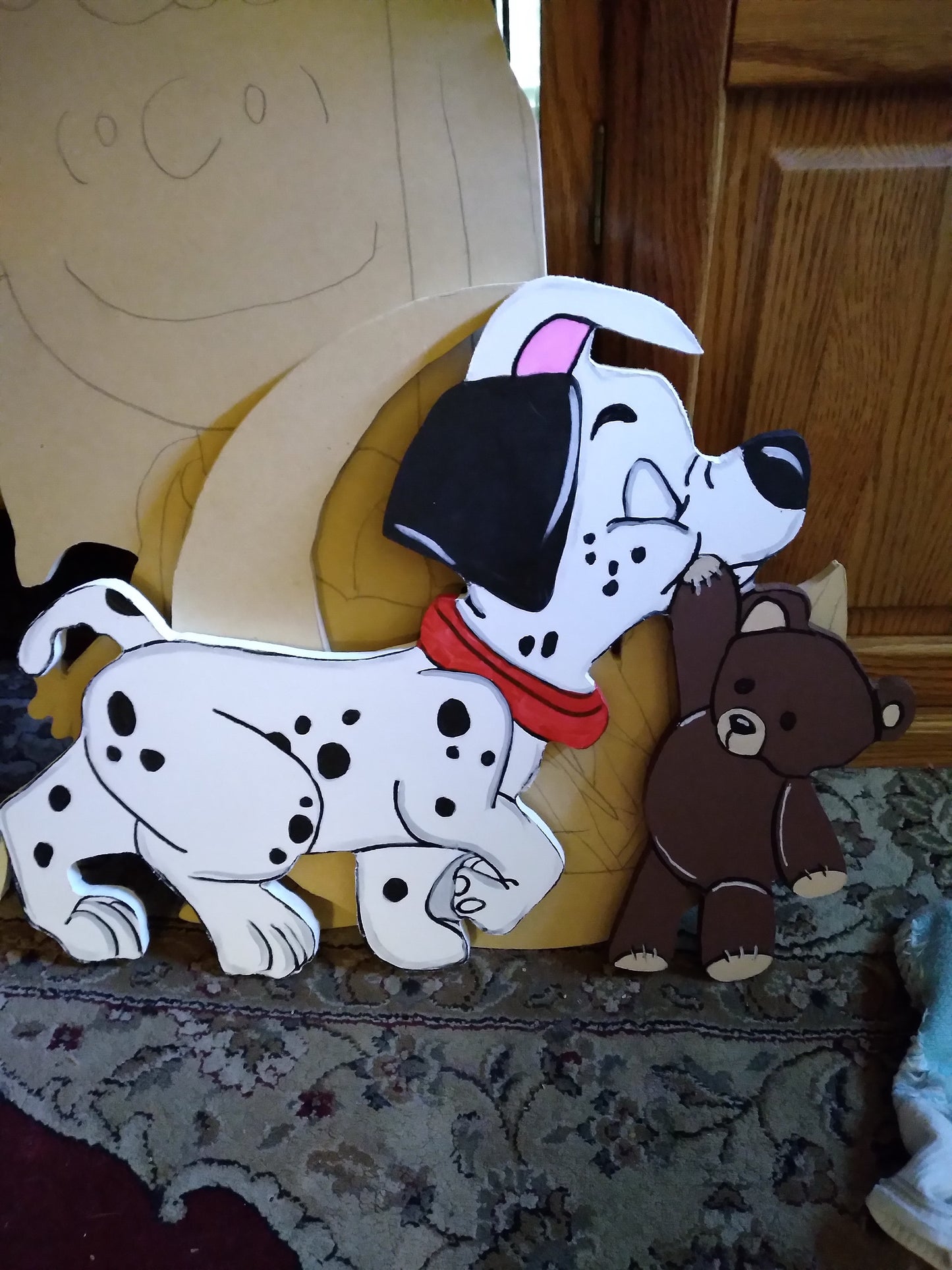 101 Dalmatians patches carrying his teddy bear Christmas display