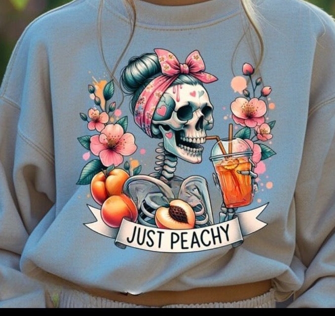 Just peachy skeleton shirt