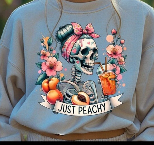 Just peachy skeleton shirt