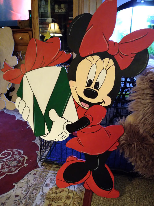 Minnie mouse with present Christmas display