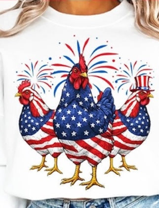 Patriotic chickens, 4th July T-shirt