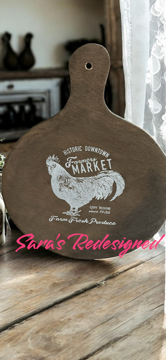 Farmers Market Rooster board