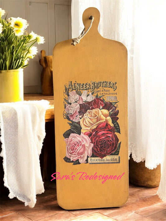 Vintage yellow board with Roses