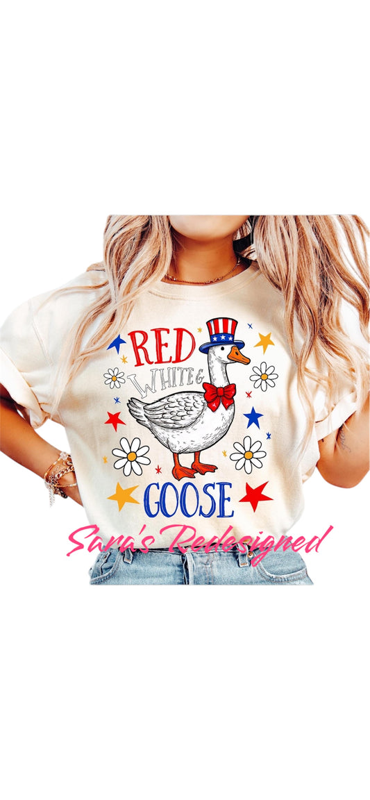 Red white and blue goose T-shirt