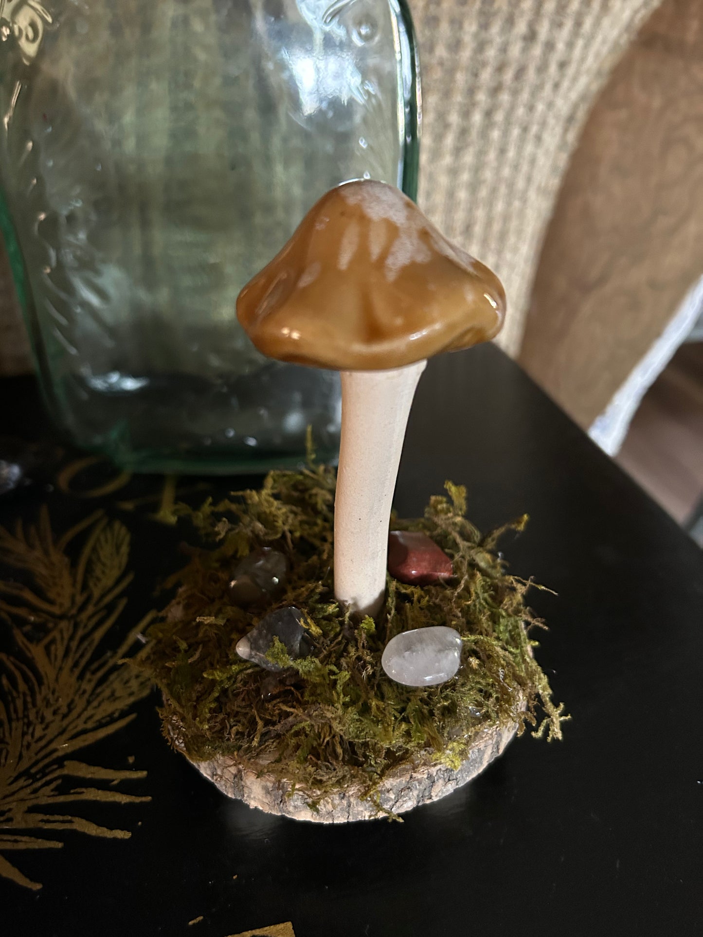 Whimsical yellow Mushroom decoration