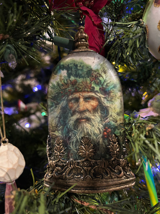 Handmade Vintage yule /Santa Ornament – Hand Painted & Hand Poured by Sara’s Redesigned