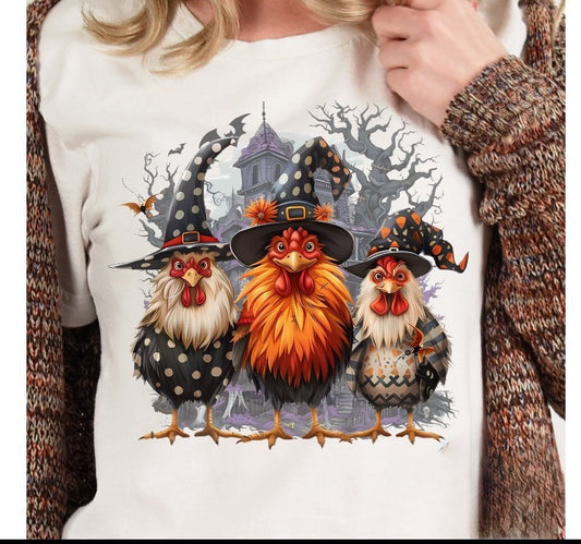 Witch chickens Halloween shirt