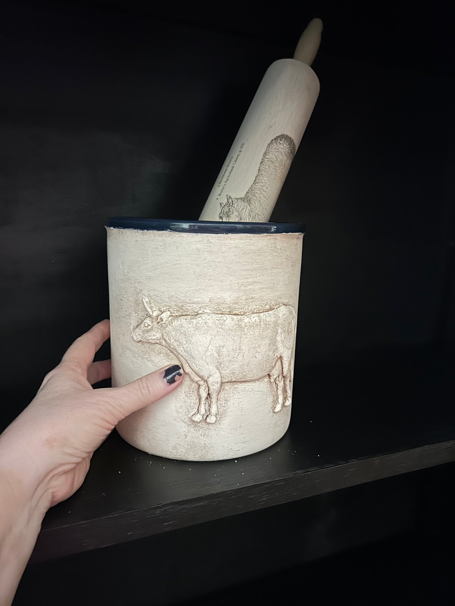 Cow farmhouse Utensils crock