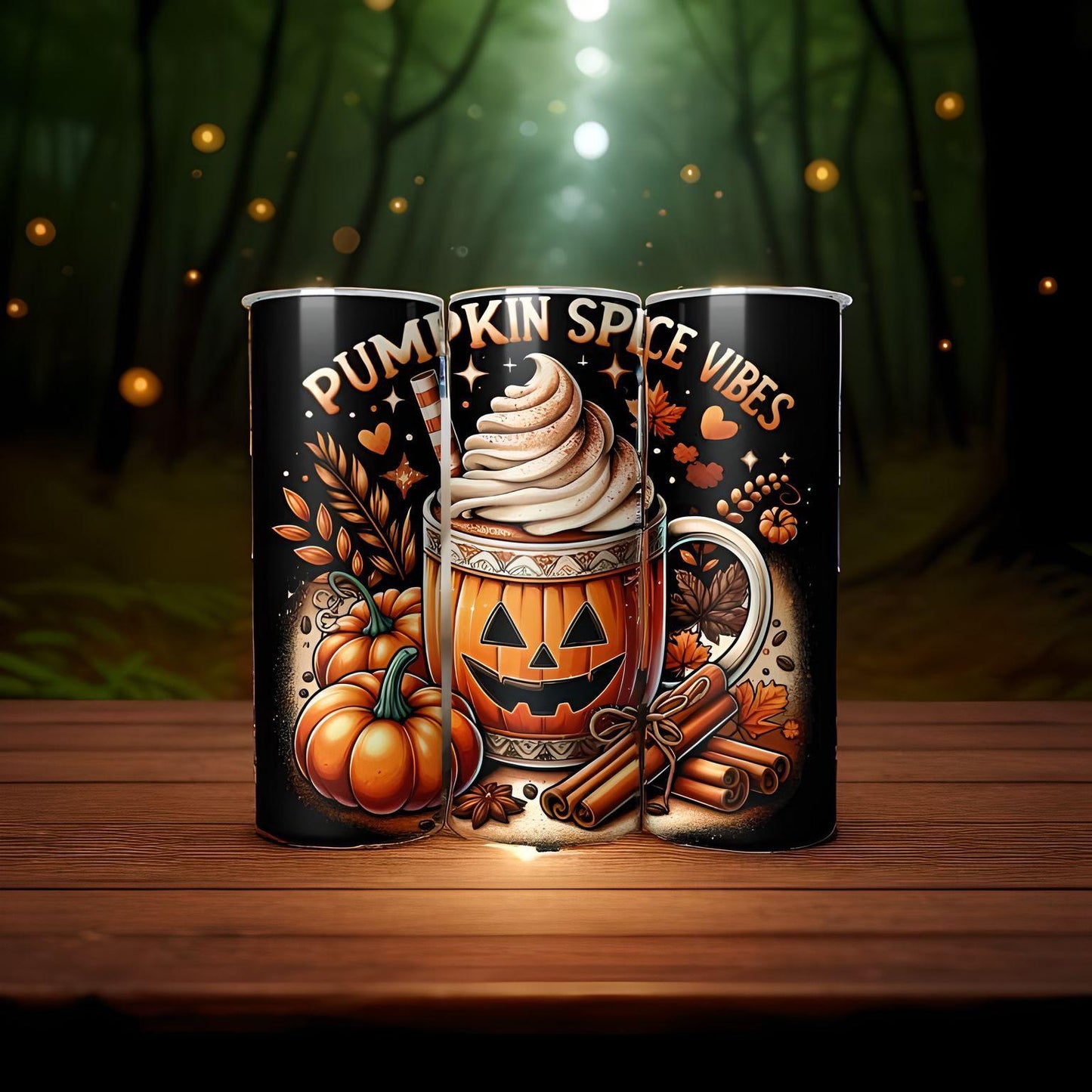 Pumpkin spice vibes, 20 ounce skinny Tumbler