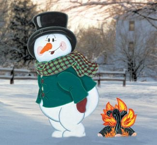 Snowman warming up